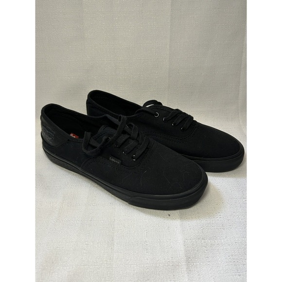 Levi's 536419-A48 Canvas‎ Shoes Black Size 5M - Picture 1 of 8